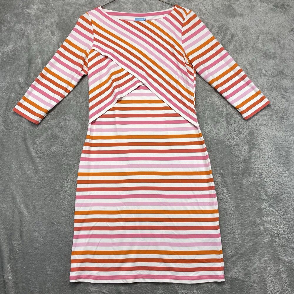 J.McLaughlin Dress Women's S Nicola Catalina Tiered Striped Faux Wrap Wedding